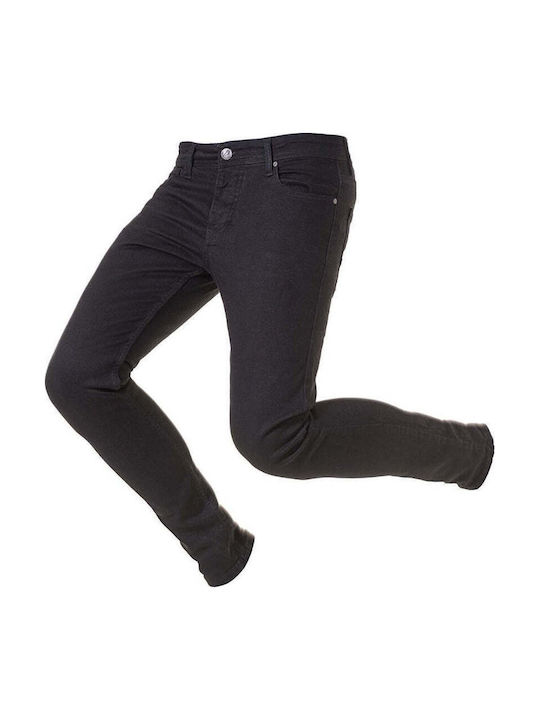 Men's Elastic Jeans Pants with Regular Straight Fit Black