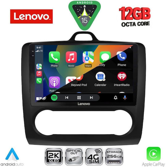 Lenovo Car Audio System for Ford Focus 2005-2012 with Clima (Bluetooth/USB/WiFi/GPS/Apple CarPlay/Android Auto) with 9" Touch Screen