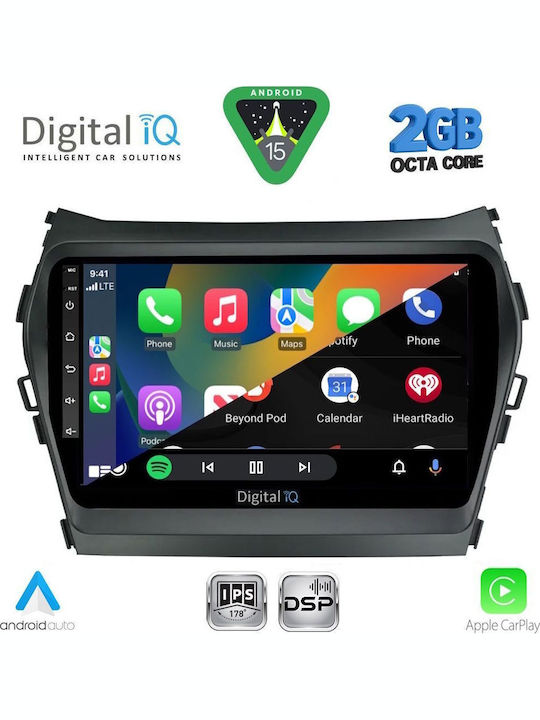 Digital IQ Car Audio System for Hyundai iX45 / Santa Fe 2013-2017 (Bluetooth/USB/WiFi/GPS/Apple CarPlay/Android Auto) with 9" Touch Screen
