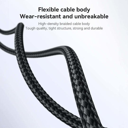 Yesido Braided USB-A to Lightning Cable 12W Μαύρο 3m