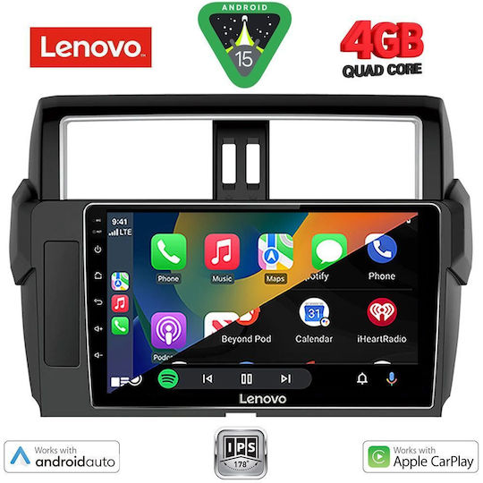 Lenovo Ηχοσύστημα Αυτοκινήτου για Toyota Prado 2014-2017 (Bluetooth/USB/WiFi/GPS/Apple-Carplay/Android-Auto) με Οθόνη Αφής 10"