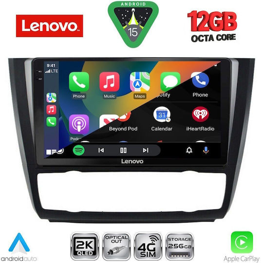 Lenovo Car Audio System for BMW Series 1 2004-2013 with Clima Bluetooth USB WiFi GPS Apple CarPlay Android Auto with 9" Touch Screen