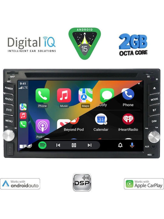 Digital IQ Auto-Audiosystem 2005-2020 Bluetooth USB Eingebautes Wi-Fi GPS Apple CarPlay Android Auto mit Touchscreen 6.5"
