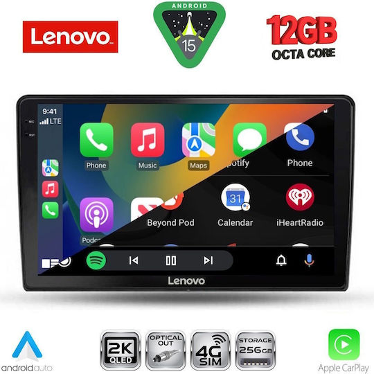 Lenovo Car Audio System for Ford Fiesta 2018 (Bluetooth/USB/WiFi/GPS/Apple CarPlay/Android Auto) with 10" Touch Screen