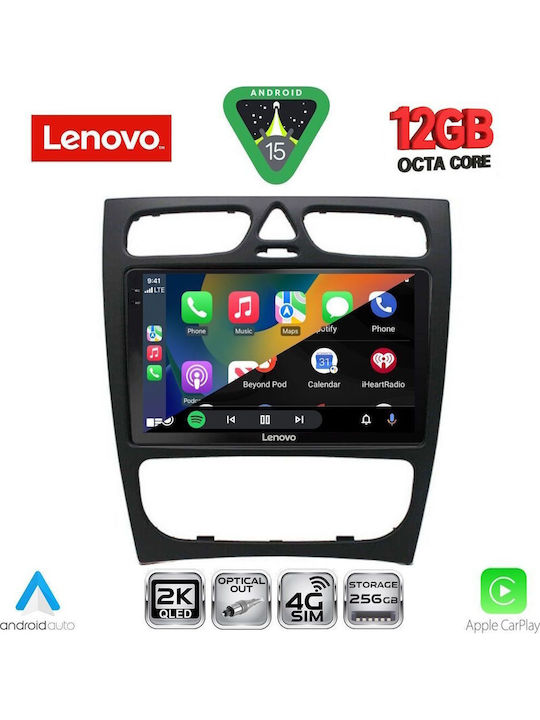 Lenovo Car Audio System for Mercedes-Benz C Class 1999-2004 (Bluetooth/USB/WiFi/GPS/Apple CarPlay/Android Auto) with 9" Touch Screen