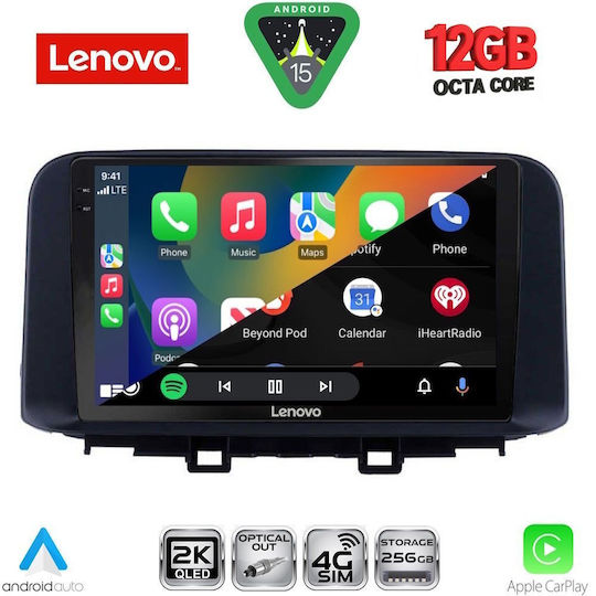 Lenovo Ηχοσύστημα Αυτοκινήτου για Hyundai Kona 2017-2023 (Bluetooth/USB/WiFi/GPS/Apple-Carplay/Android-Auto) με Οθόνη Αφής 10"