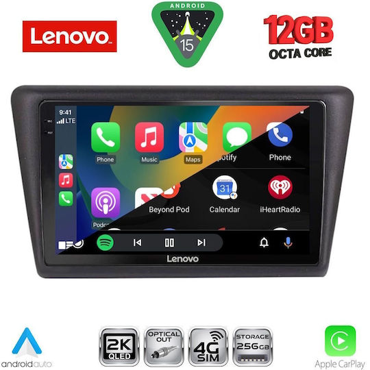 Lenovo Ηχοσύστημα Αυτοκινήτου για Skoda Rapid 2014-2019 με Clima (Bluetooth/USB/WiFi/GPS/Apple-Carplay/Android-Auto) με Οθόνη Αφής 9"