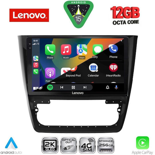 Lenovo Ηχοσύστημα Αυτοκινήτου για Skoda Yeti 2014-2018 με Clima (Bluetooth/USB/WiFi/GPS/Apple-Carplay/Android-Auto) με Οθόνη Αφής 10"