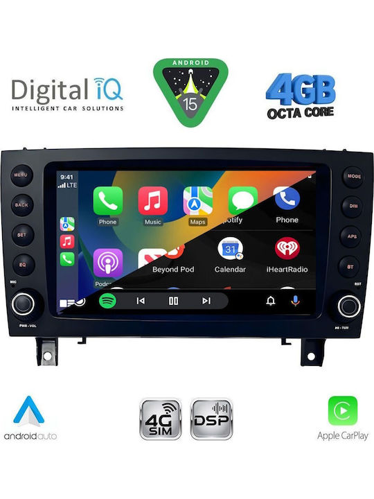 Digital IQ Auto-Audiosystem Für Mercedes-Benz SLK 2004-2010 Bluetooth USB Eingebautes Wi-Fi GPS Apple CarPlay Android Auto