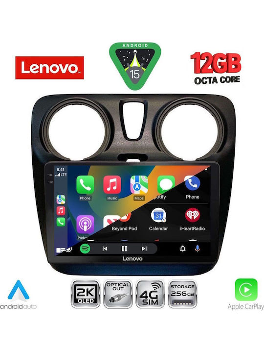 Lenovo Car Audio System for Dacia Dokker 2012-2022 (Bluetooth/USB/WiFi/GPS/Apple CarPlay/Android Auto) with 9" Touch Screen