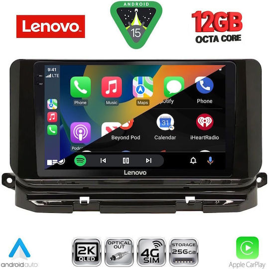 Lenovo Car Audio System for Skoda Octavia 2021 with Clima (Bluetooth/USB/WiFi/GPS/Apple CarPlay/Android Auto) with 10" Touch Screen
