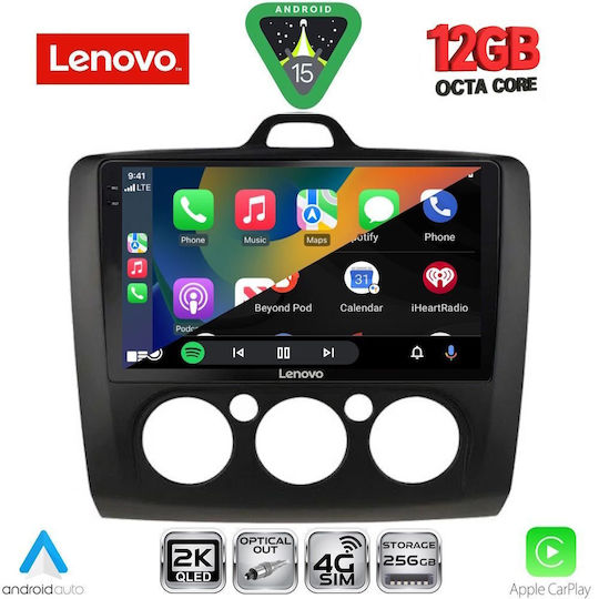 Lenovo Car Audio System for Ford Focus 2005-2012 with A/C Bluetooth USB WiFi GPS Apple CarPlay Android Auto with 9" Touch Screen