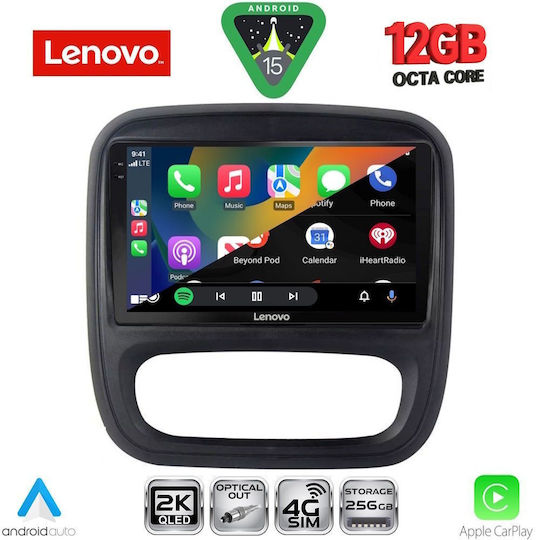Lenovo Car Audio System for Opel Vivaro Renault Trafic Nissan NV300 2014-2019 Bluetooth USB WiFi GPS Apple CarPlay Android Auto with 9" Touch Screen