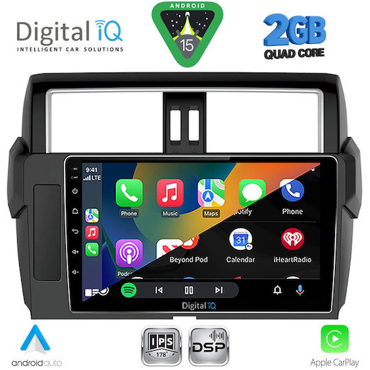 Digital IQ Car Audio System for Toyota Prado 2014-2017 Bluetooth USB WiFi GPS Apple CarPlay Android Auto with 10" Touch Screen