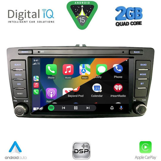 Digital IQ Ηχοσύστημα Αυτοκινήτου για Peugeot 207 Skoda Octavia 2005-2012 με Clima (Bluetooth/USB/WiFi/GPS/Apple-Carplay/Android-Auto)