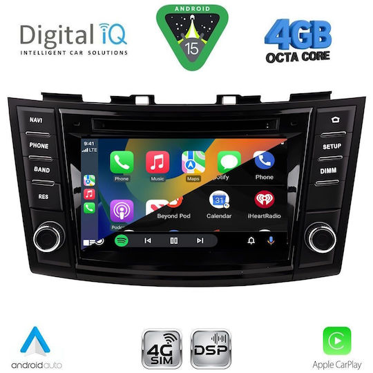 Digital IQ Car Audio System for Suzuki Swift 2011-2016 Bluetooth USB WiFi GPS Apple CarPlay Android Auto