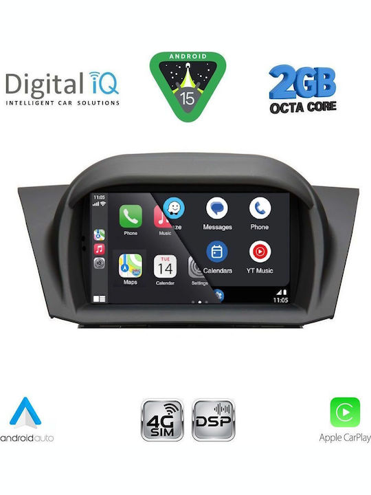 Digital IQ Car Audio System for Ford Fiesta 2008-2017 (Bluetooth/USB/WiFi/GPS/Apple CarPlay/Android Auto) with 7" Touch Screen