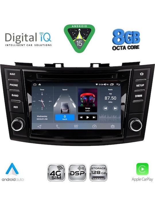 Digital IQ Car Audio System for Suzuki Swift 2011-2016 Bluetooth USB WiFi GPS Apple CarPlay Android Auto