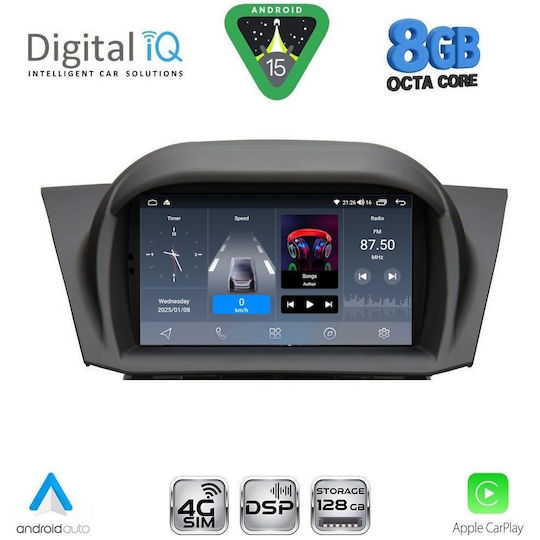 Digital IQ Ηχοσύστημα Αυτοκινήτου για Ford Fiesta 2008-2017 (Bluetooth/USB/WiFi/GPS/Apple-Carplay/Android-Auto) με Οθόνη Αφής 7"