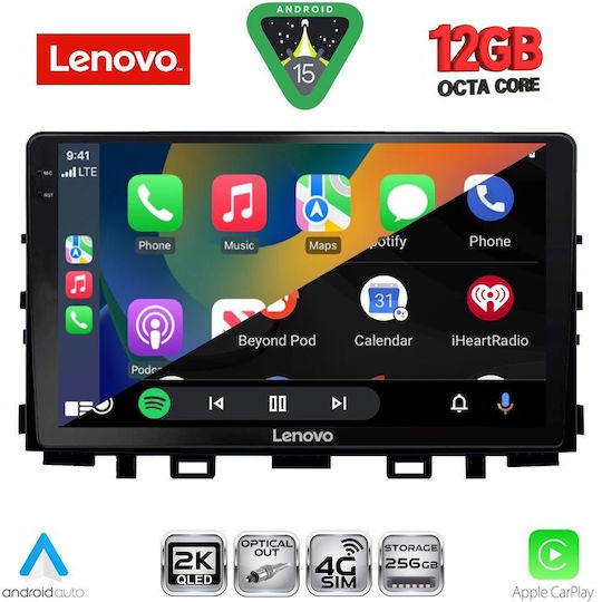 Lenovo Ηχοσύστημα Αυτοκινήτου για Kia Rio / Stonic 2018+ (Bluetooth/USB/WiFi/GPS/Apple-Carplay/Android-Auto) με Οθόνη Αφής 9"