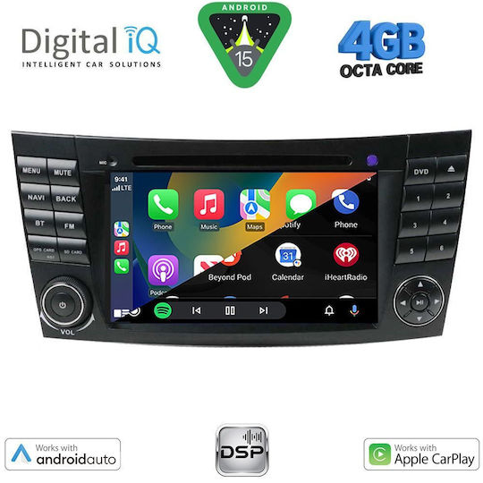 Digital IQ Car Audio System for Mercedes-Benz E Class / CLS Class 2003-2009 (Bluetooth/USB/WiFi/GPS/Apple CarPlay/Android Auto) with 7" Touch Screen