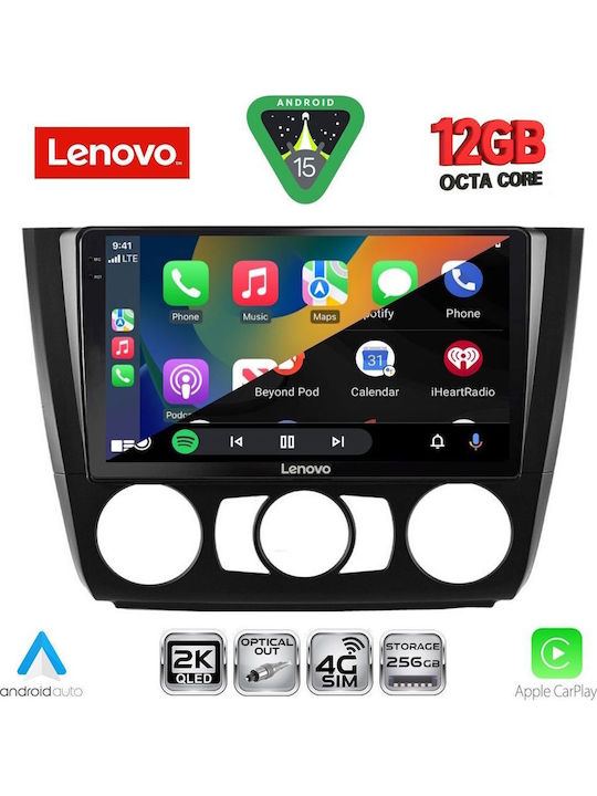 Lenovo Car Audio System for BMW Series 1 2004-2013 with A/C Bluetooth USB WiFi GPS Apple CarPlay Android Auto with 9" Touch Screen