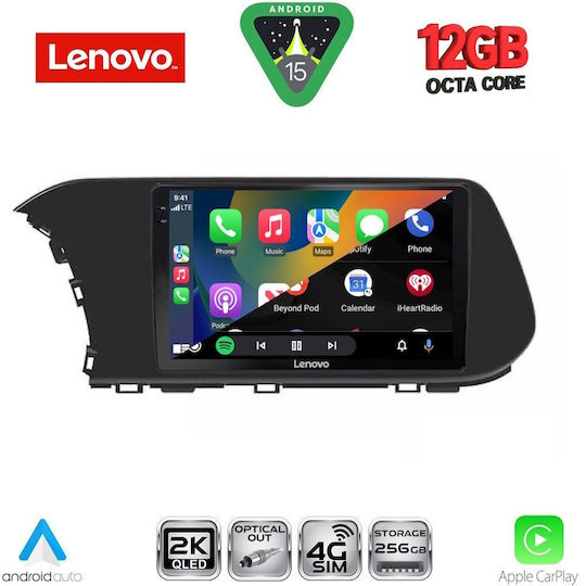 Lenovo Car Audio System for Hyundai i20 Bayon 2021 with Clima Bluetooth USB WiFi GPS Apple CarPlay Android Auto with 10" Touch Screen