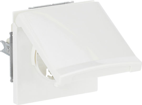 Busch-Jaeger Single Power Socket with White Lid