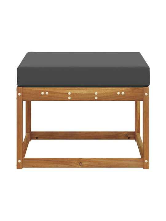 Wooden Cube Garden Stool with Cushion Natural 59x59x37cm