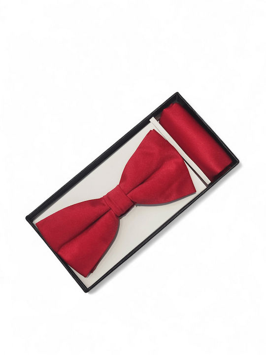 Men's Solid Piqué Cloth Bow Tie Red