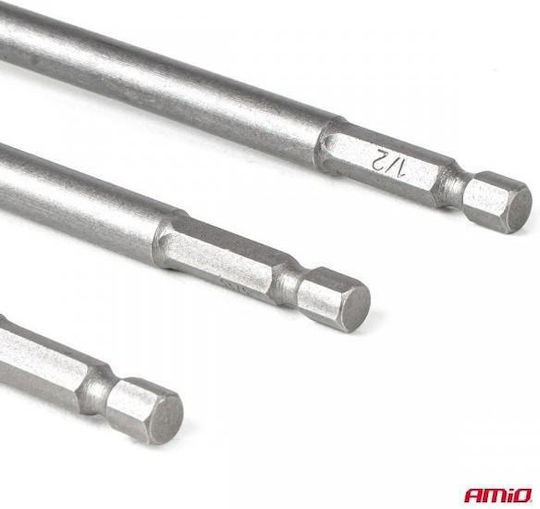 Amio – HEX Steckdosen 1/4" 1/4" 3/8" 1/2" Heavy Duty Festmontage & Täglicher Gebrauch – Set 6 Stück 04781/am