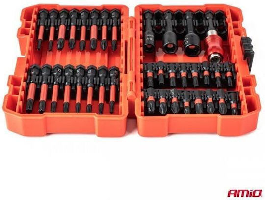 Amio Set Sockets & Ratchet Bits 25/50mm Heavy Duty Case Fixed Tool Placement & Everyday Use 36 Pieces 04782/am Amio 04782/am