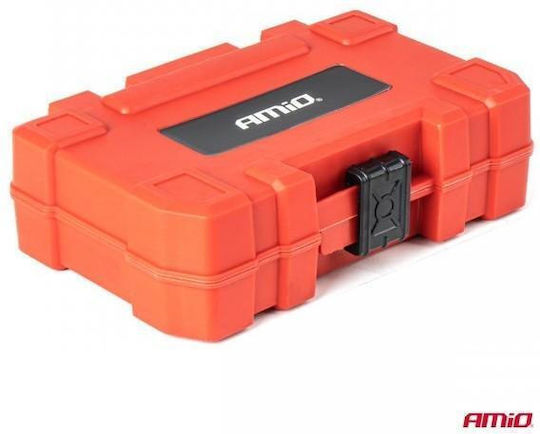 Amio Set Sockets & Ratchet Bits 25/50mm Heavy Duty Case Fixed Tool Placement & Everyday Use 36 Pieces 04782/am Amio 04782/am
