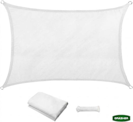 Grasher Square Shade Sail White 4x6m Grasher Square Shade Sail White 4x6m