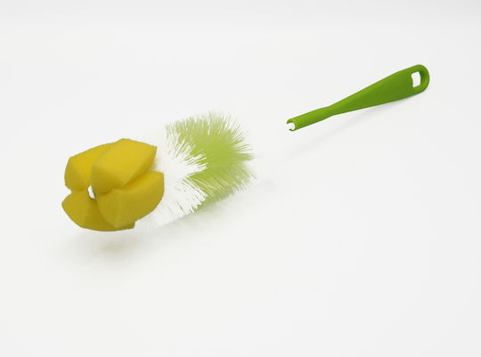Cleaning Brush for Bottles with Handle 32cm Green/Yellow