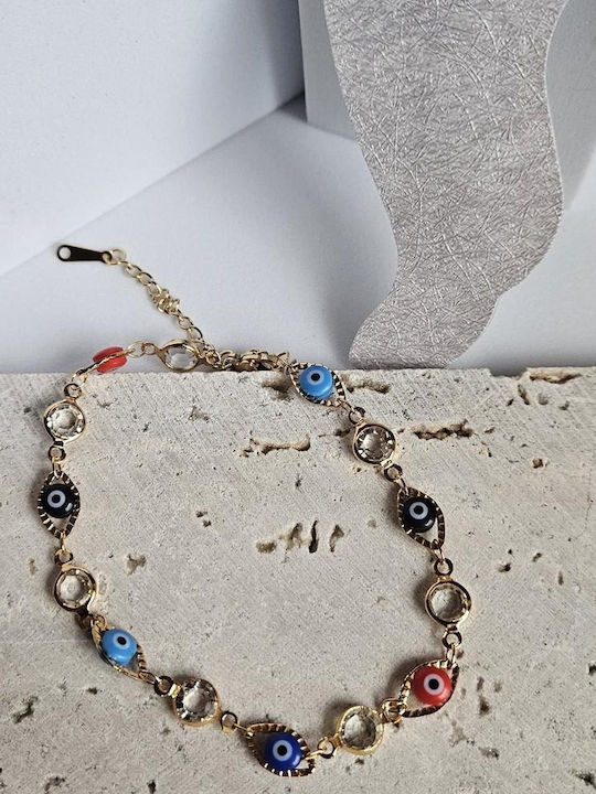 Armband Fußkettchen Bunte Auge Gold