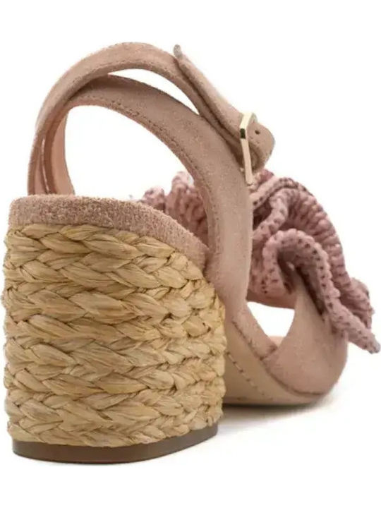 Suede Damen Sandalen Rosa