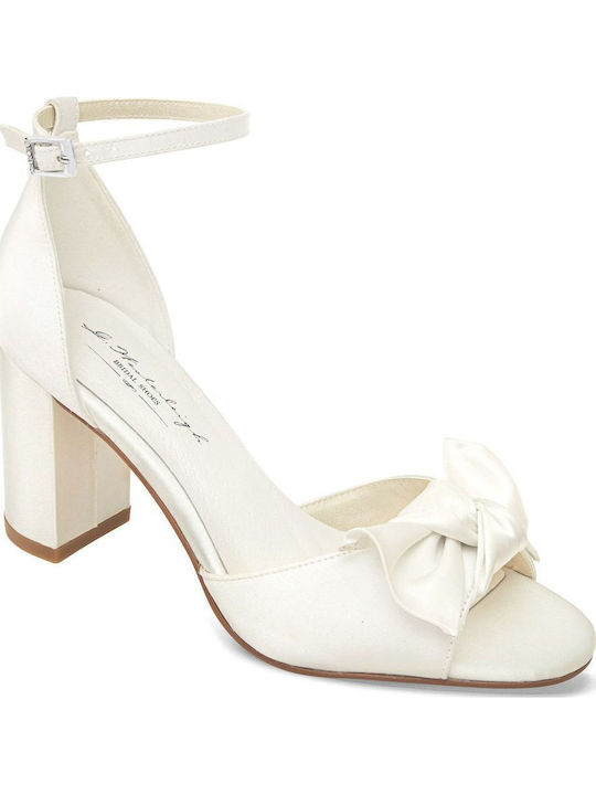 Damen Sandalen Weiß Stoff