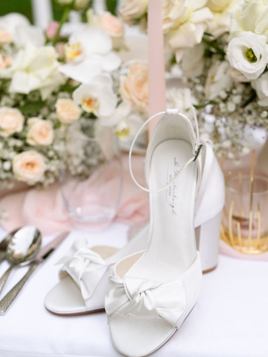 Damen Sandalen Weiß Stoff