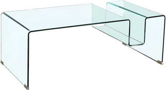 Masa De Cafea Centrală Rectangulară Din Sticlă Transparentă L120xL60xÎnălțime43cm