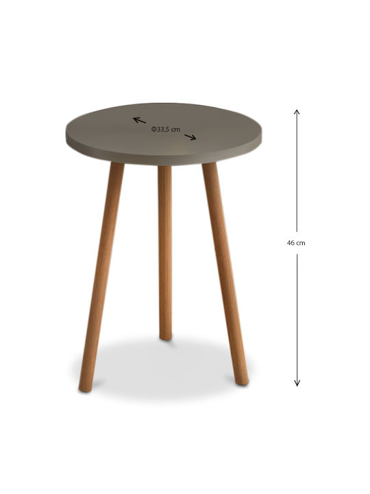 Round Side Coffee Table Roma Wooden Cappuccino W33.5xL33.5xH46cm