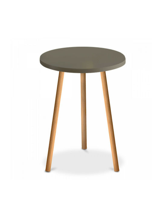 Round Side Coffee Table Roma Wooden Cappuccino W33.5xL33.5xH46cm