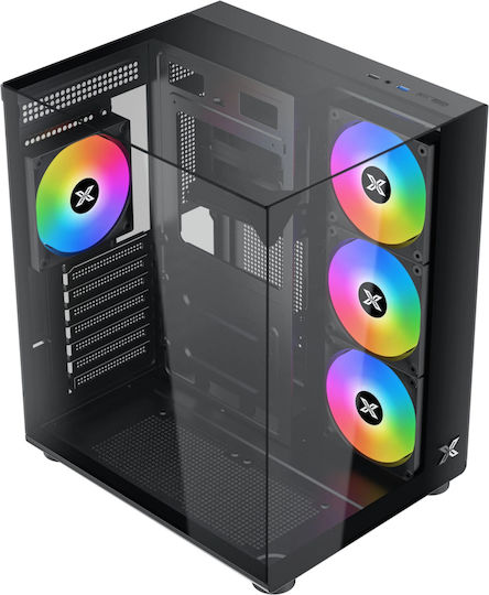 Xigmatek Aqua Compact Gaming Midi Tower Κουτί Υπολογιστή με Πλαϊνό Παράθυρο Μαύρο
