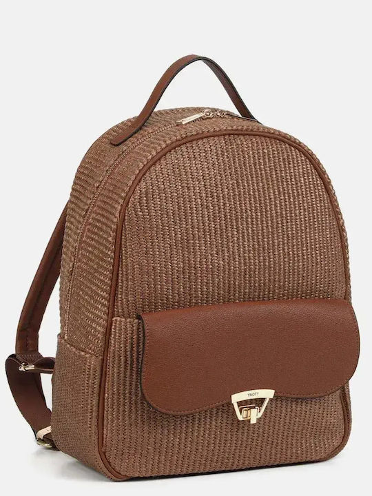 Rattan Damen Rucksack Braun