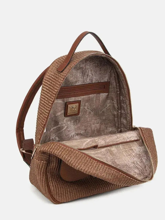 Rattan Damen Rucksack Braun