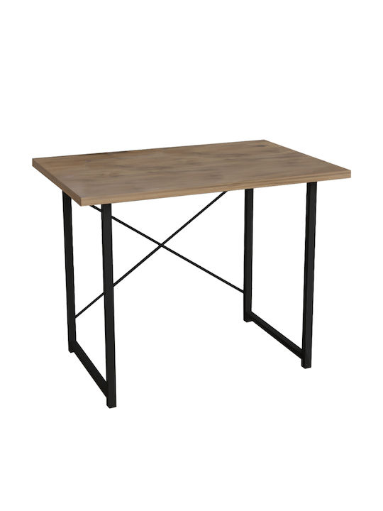 Desk Ustando Wooden Black with Metal Legs 90x60x72cm