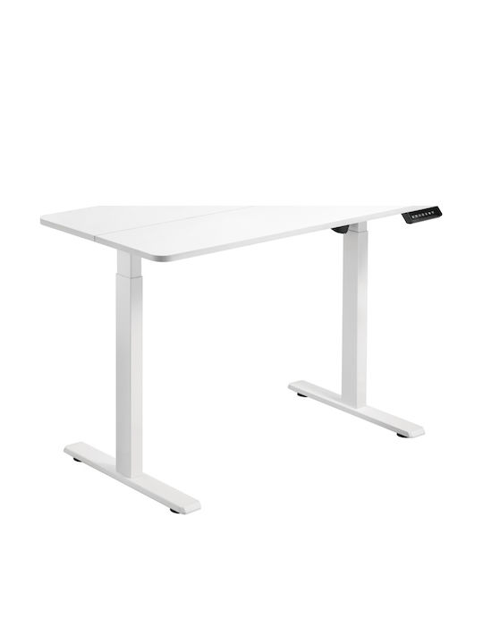Electric Desk Wooden White with Metal Legs & Adjustable Height 120x60cm