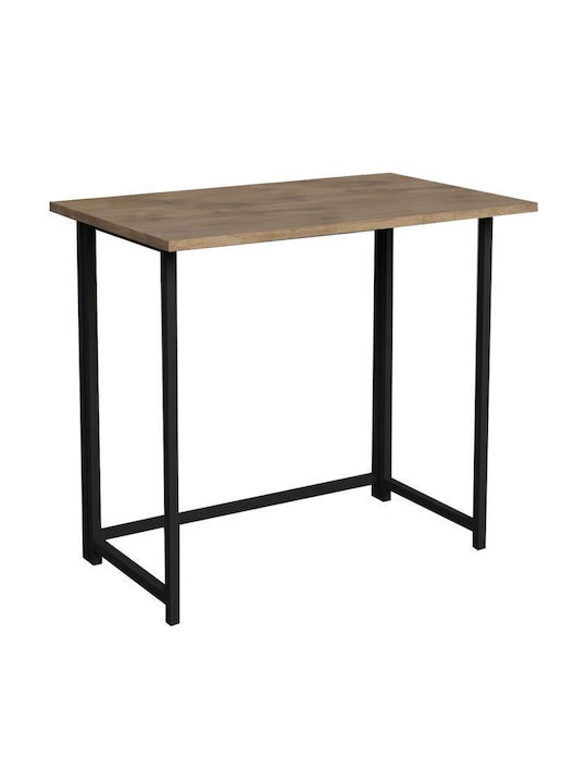 Desk Thox Wooden Oak / Black with Metal Legs 80x50x72cm