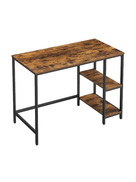 Desk Wooden Brown with Metal Legs 100x50x75cm