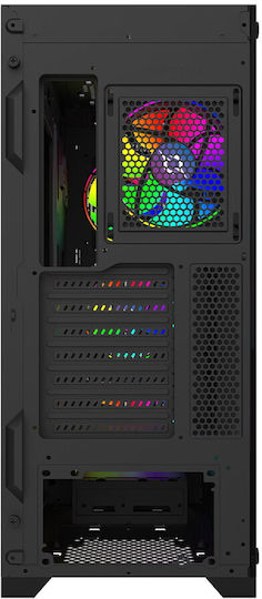 Aqirys Avior Gaming Midi Tower Κουτί Υπολογιστή με Πλαϊνό Παράθυρο και ARGB Φωτισμό Μαύρο